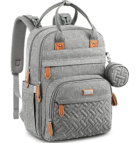 BabbleRoo Diaper Bag Backpack - Baby Essentials Travel Tote