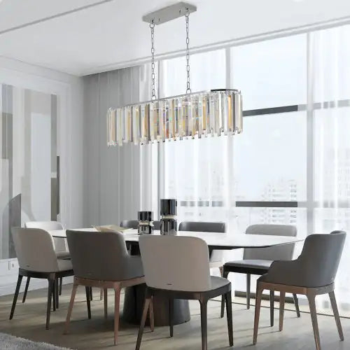 Modern Oval Crystal Chandelier Luxury Home Decor Fixtures