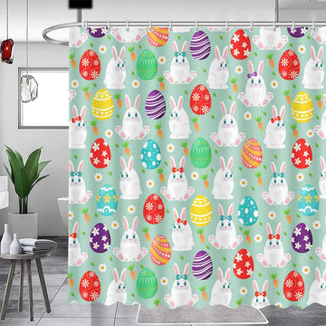 MEHOFOND Easter Shower Curtain for Bathroom