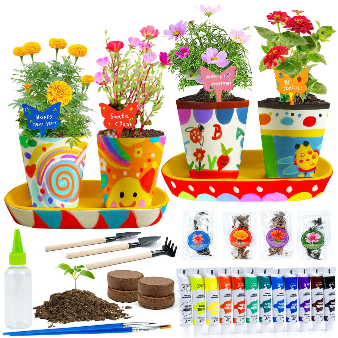 RGBDOT Kids Gardening Set Paint and Plant Stoneware