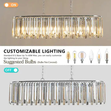 Modern Oval Crystal Chandelier Luxury Home Decor Fixtures