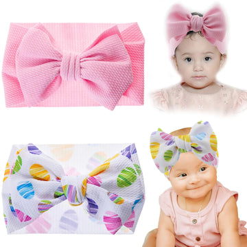 KIDOCHEESE Easter Big Bows Headbands Baby Girls Bunny Headband Easter Hairbands Hair Accessories Gifts for Toddler Infant Kids